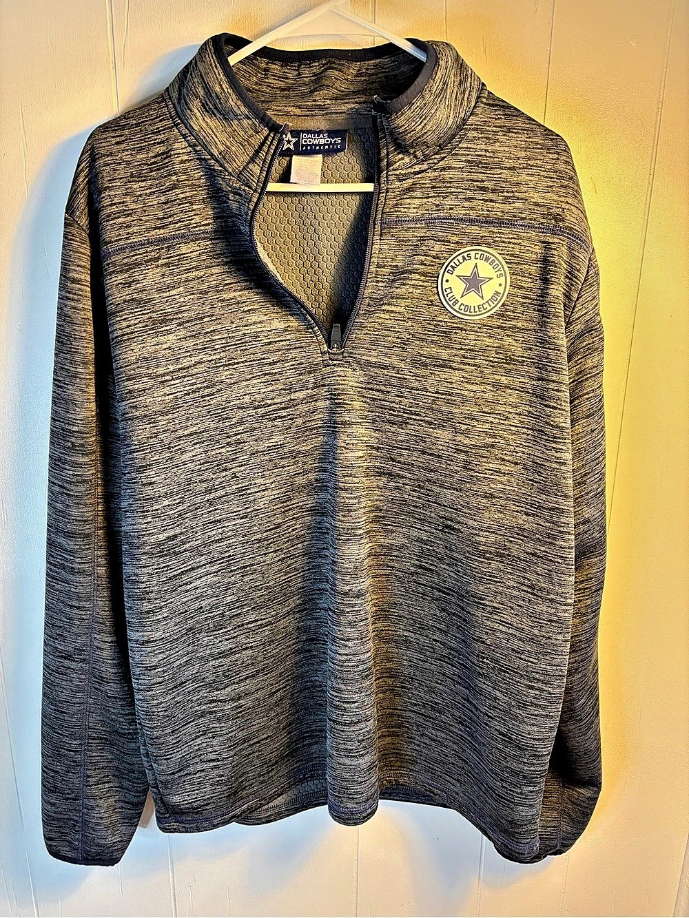 Dallas Cowboys Authentic Half-Zip Pullover Men's Gray & Blue Large